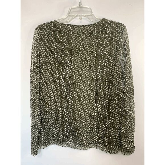 Chico's Sheer Sleeve and Sheer Polk a Dot Layered Top Size L/12 - Picture 2 of 7